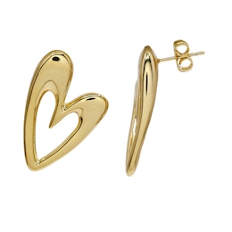HS Edit HEARTS 18ct Yellow Gold Plated Abstract Heart Stud Earrings