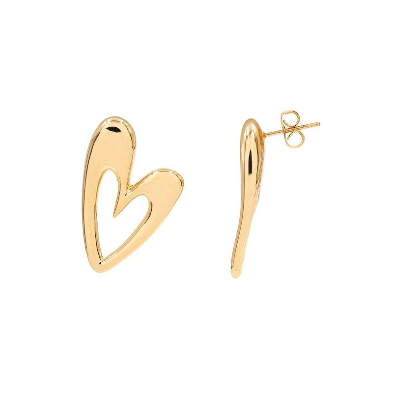 Main Image 2 of HS Edit HEARTS 18ct Yellow Gold Plated Abstract Heart Stud Earrings