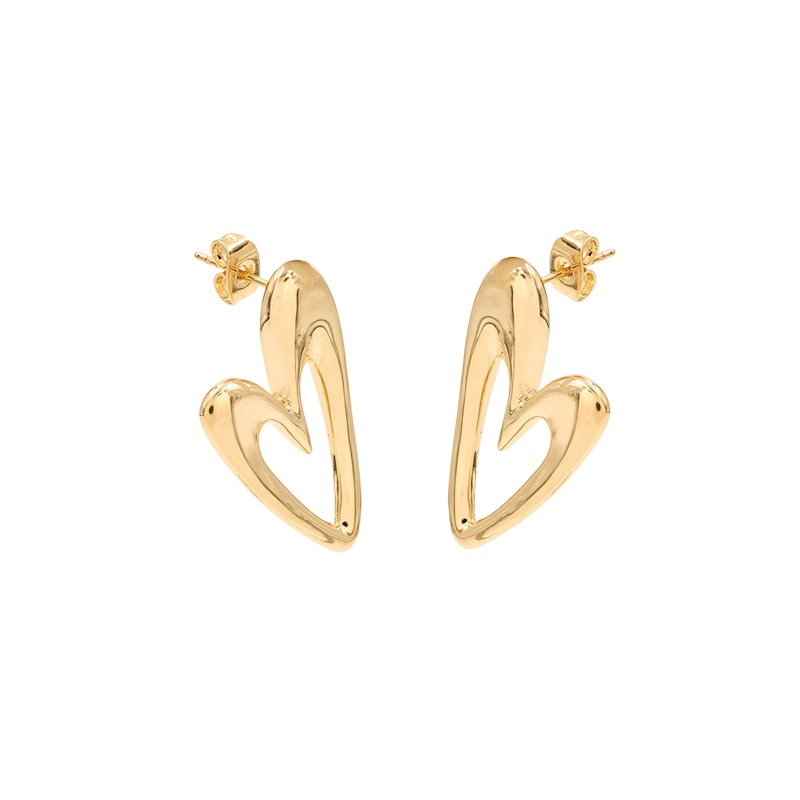 Main Image 3 of HS Edit HEARTS 18ct Yellow Gold Plated Abstract Heart Stud Earrings