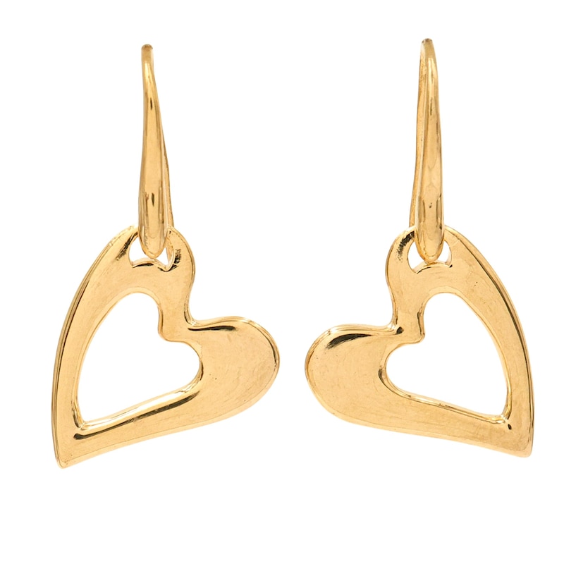 Main Image 1 of HS Edit HEARTS 18ct Yellow Gold Plated Sterling Silver Abstract Heart Hook Drop Earrings