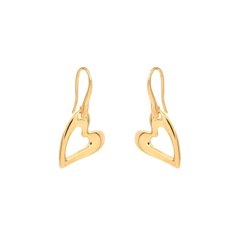 Main Image 2 of HS Edit HEARTS 18ct Yellow Gold Plated Sterling Silver Abstract Heart Hook Drop Earrings