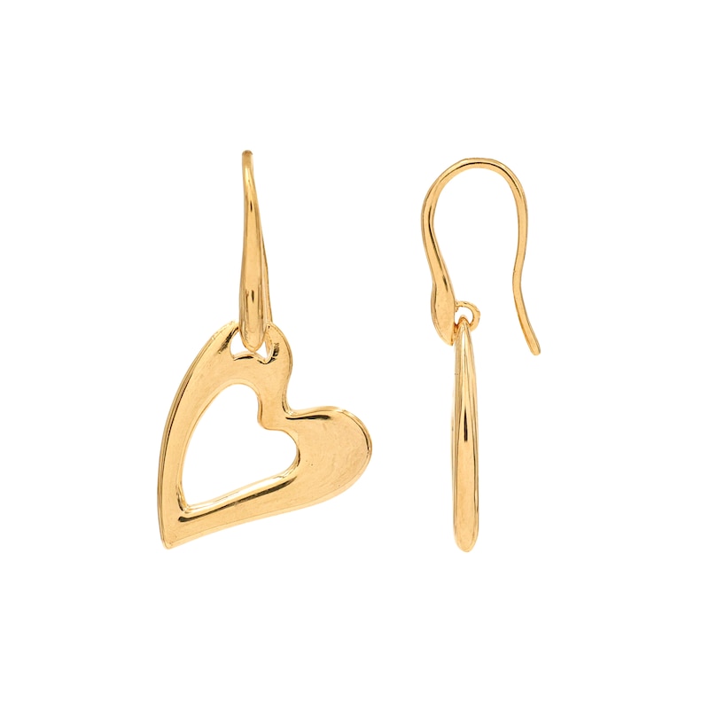 Main Image 3 of HS Edit HEARTS 18ct Yellow Gold Plated Sterling Silver Abstract Heart Hook Drop Earrings