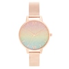 Thumbnail Image 1 of Olivia Burton Rainbow Glitter Rose Gold Tone Bracelet Watch