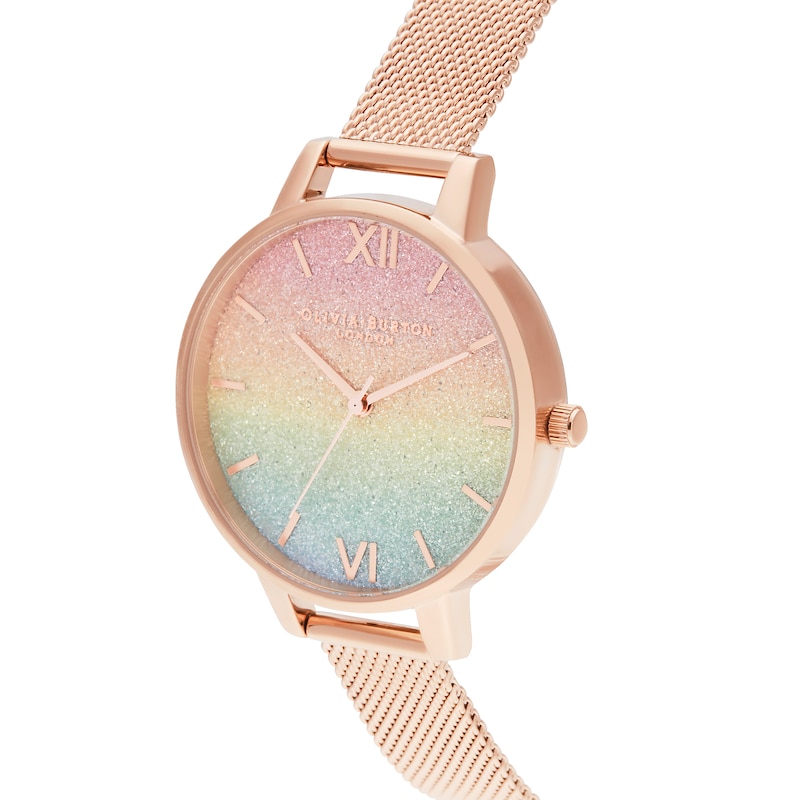 Main Image 2 of Olivia Burton Rainbow Glitter Rose Gold Tone Bracelet Watch