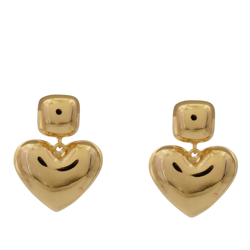 Main Image 1 of HS Edit HEARTS 18ct Yellow Gold Plated Bubble Heart Drop Earrings