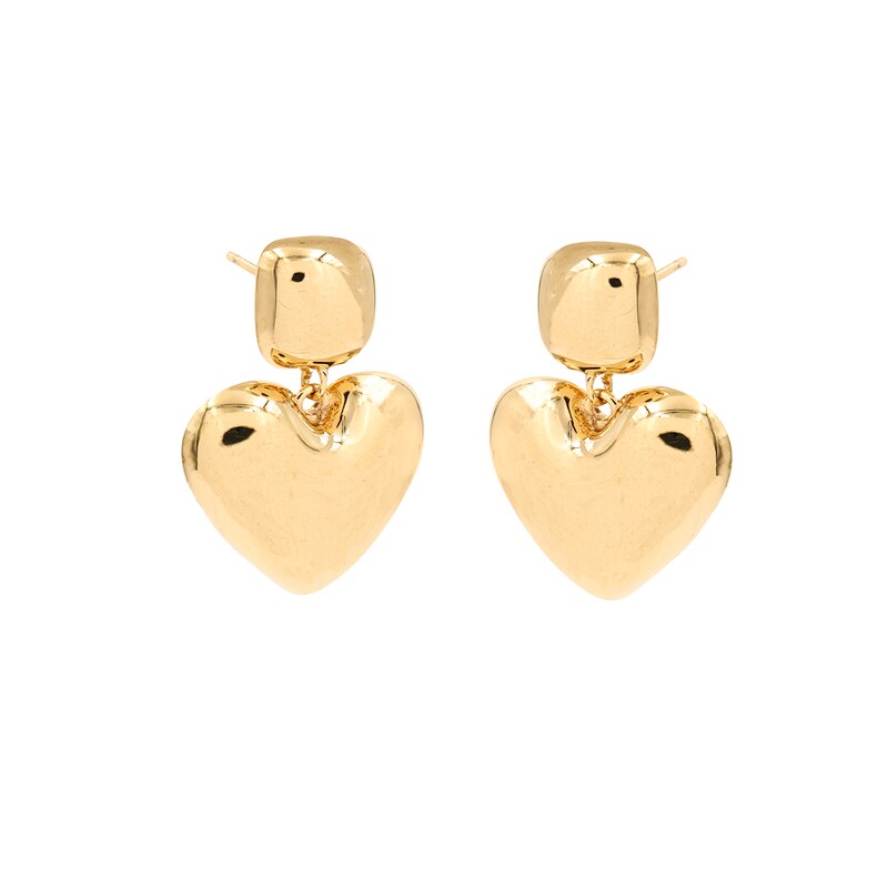 Main Image 2 of HS Edit HEARTS 18ct Yellow Gold Plated Bubble Heart Drop Earrings