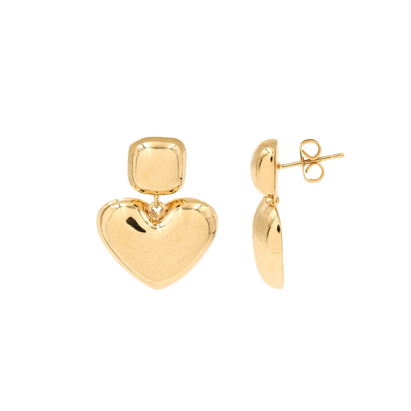 Main Image 3 of HS Edit HEARTS 18ct Yellow Gold Plated Bubble Heart Drop Earrings
