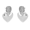 Thumbnail Image 2 of HS Edit HEARTS Sterling Silver Plate & Cubic Zirconia Bubble Heart Drop Earrings