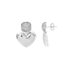 Thumbnail Image 3 of HS Edit HEARTS Sterling Silver Plate & Cubic Zirconia Bubble Heart Drop Earrings