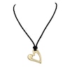 Thumbnail Image 1 of HS Edit HEARTS 18ct Yellow Gold Plated Sterling Silver Abstract Heart Black Cord Necklace