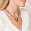 Thumbnail Image 4 of HS Edit HEARTS 18ct Yellow Gold Plated Sterling Silver Abstract Heart Black Cord Necklace