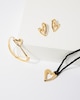 Thumbnail Image 8 of HS Edit HEARTS 18ct Yellow Gold Plated Sterling Silver Abstract Heart Black Cord Necklace