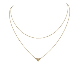 HS Edit HEARTS 18ct Yellow Gold Plated Sterling Silver Layered Hammered Heart Necklace