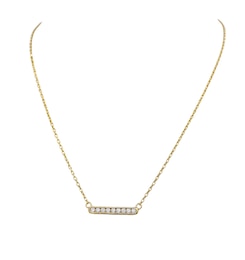 HS Edit T-BAR 18ct Yellow Gold Plated Sterling Silver & Cubic Zirconia Accent Bar Necklace