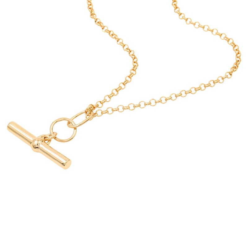 Main Image 4 of HS Edit T-BAR 18ct Yellow Gold Plated Sterling Silver Medium T-Bar Necklace