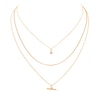 Thumbnail Image 1 of HS Edit T-BAR 18ct Yellow Gold Plated Sterling Silver Three Strand Cubic Zirconia T-Bar Necklace