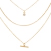 Thumbnail Image 2 of HS Edit T-BAR 18ct Yellow Gold Plated Sterling Silver Three Strand Cubic Zirconia T-Bar Necklace