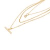 Thumbnail Image 4 of HS Edit T-BAR 18ct Yellow Gold Plated Sterling Silver Three Strand Cubic Zirconia T-Bar Necklace