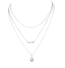 Thumbnail Image 1 of HS Edit T-BAR Sterling Silver Three Layer Cultured Freshwater Pearl Bar Necklace