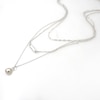 Thumbnail Image 2 of HS Edit T-BAR Sterling Silver Three Layer Cultured Freshwater Pearl Bar Necklace