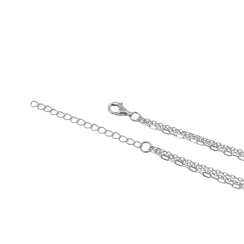 Main Image 3 of HS Edit T-BAR Sterling Silver Three Layer Cultured Freshwater Pearl Bar Necklace