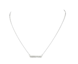 HS Edit T-BAR Sterling Silver & Cubic Zirconia Accent Bar Necklace