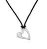 Thumbnail Image 1 of HS Edit HEARTS Sterling Silver Abstract Heart Black Cord Necklace