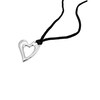Thumbnail Image 2 of HS Edit HEARTS Sterling Silver Abstract Heart Black Cord Necklace