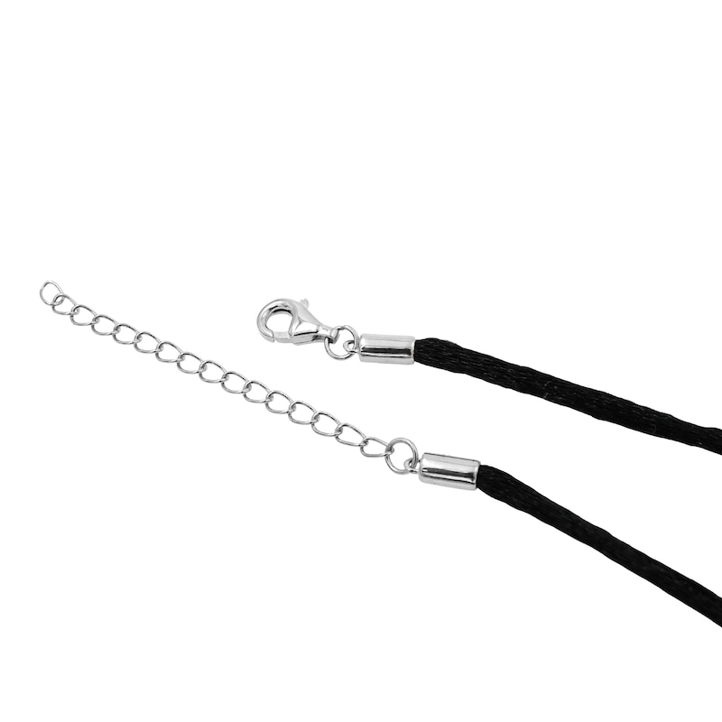 Main Image 3 of HS Edit HEARTS Sterling Silver Abstract Heart Black Cord Necklace