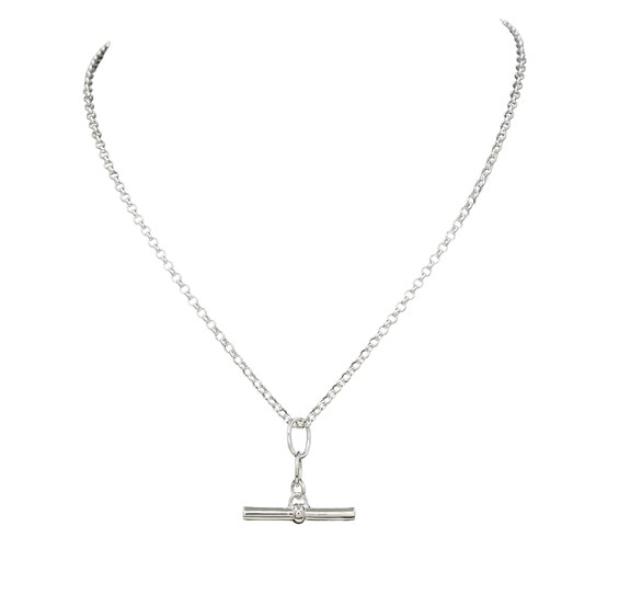 HS Edit T-BAR Sterling Silver Medium T-Bar Necklace