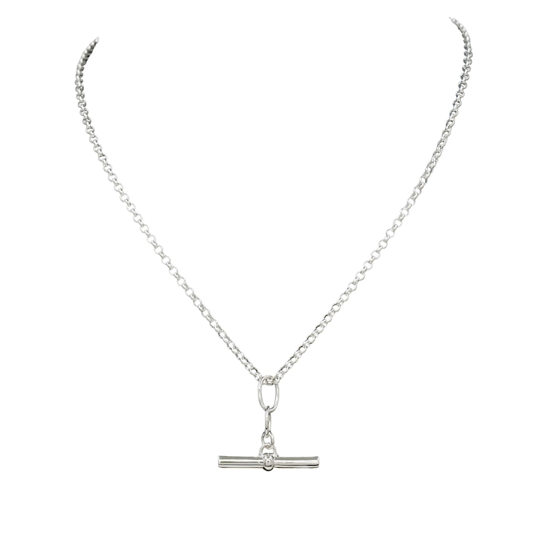 Main Image 1 of HS Edit T-BAR Sterling Silver Medium T-Bar Necklace