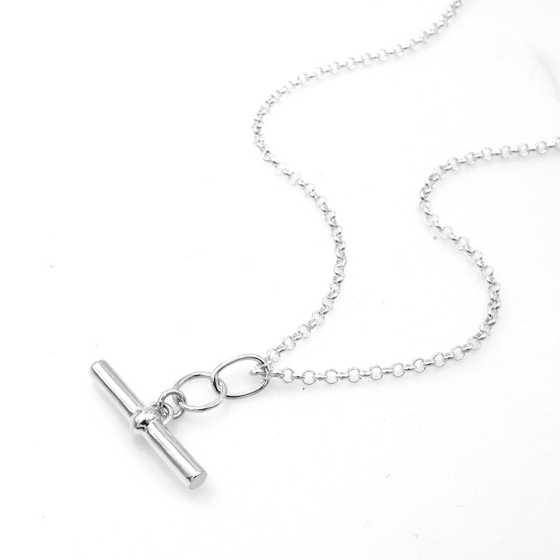 Main Image 2 of HS Edit T-BAR Sterling Silver Medium T-Bar Necklace