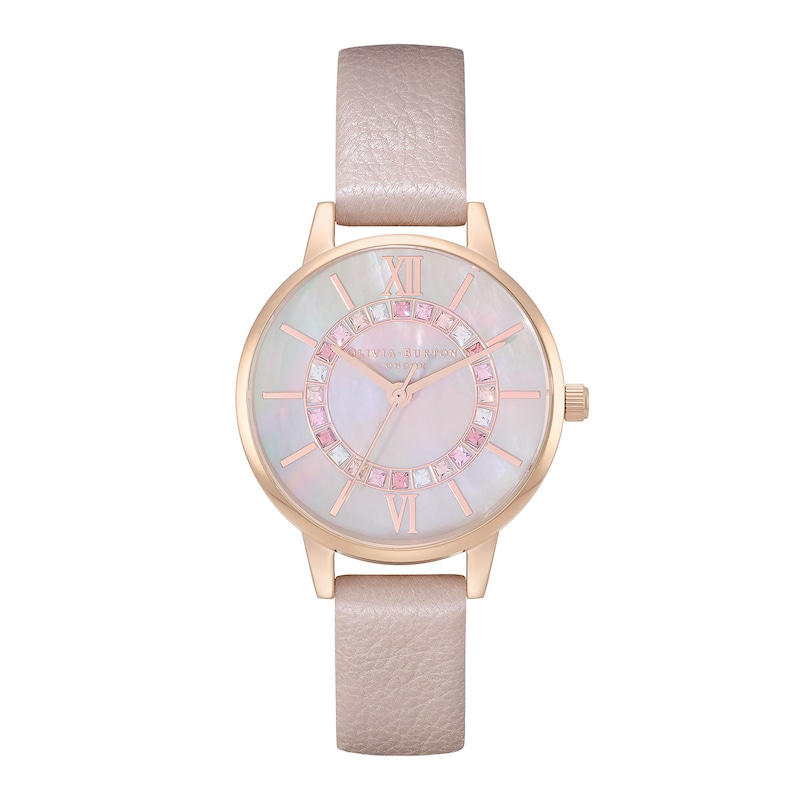 Main Image 1 of Olivia Burton Sparkle Wonderland Pink Leather Strap Watch
