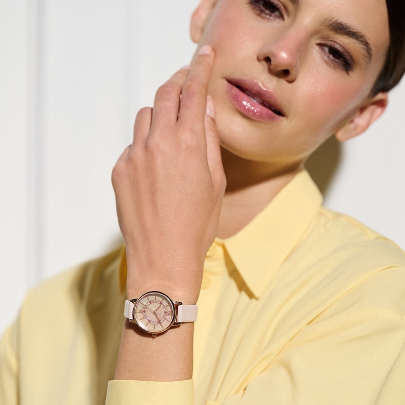 Main Image 4 of Olivia Burton Sparkle Wonderland Pink Leather Strap Watch
