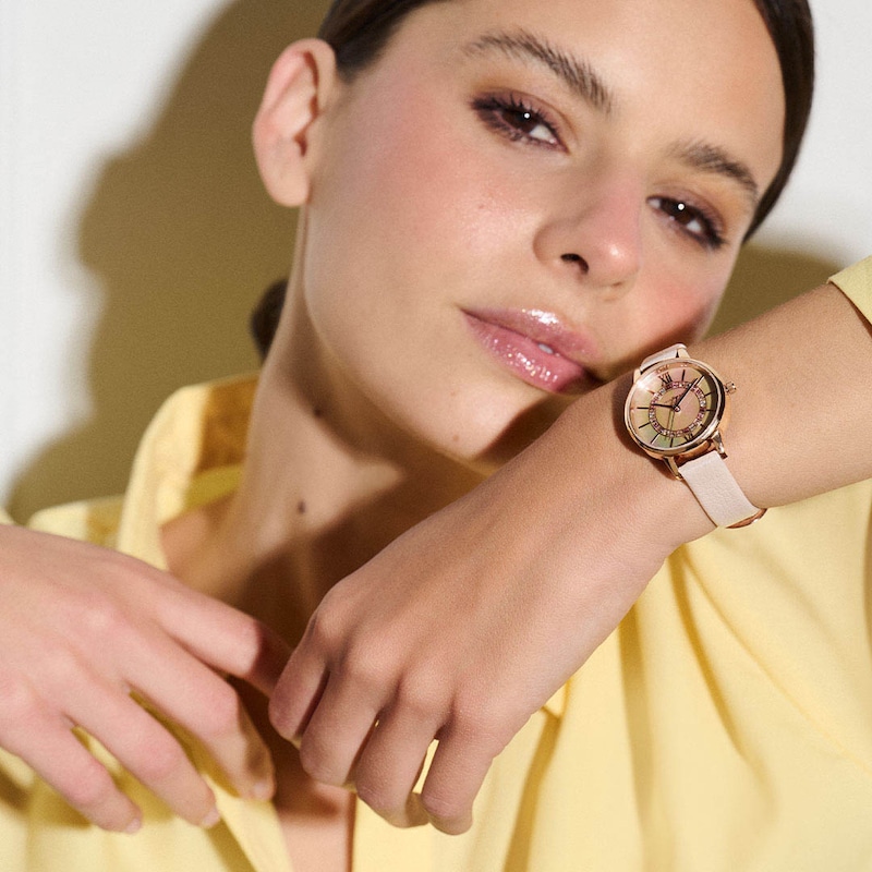 Main Image 5 of Olivia Burton Sparkle Wonderland Pink Leather Strap Watch