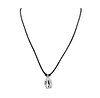Thumbnail Image 1 of HS Edit MOLTEN Sterling Silver Moulded Pebble Black Cord Pendant Necklace