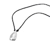 Thumbnail Image 2 of HS Edit MOLTEN Sterling Silver Moulded Pebble Black Cord Pendant Necklace