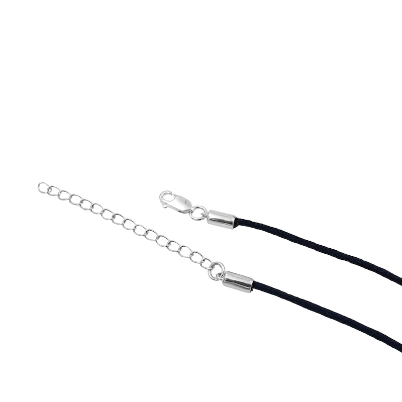 Main Image 3 of HS Edit MOLTEN Sterling Silver Moulded Pebble Black Cord Pendant Necklace