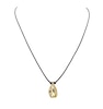 Thumbnail Image 1 of HS Edit MOLTEN 18ct Yellow Gold Plated Sterling Silver Moulded Pebble Brown Cord Pendant Necklace