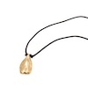 Thumbnail Image 2 of HS Edit MOLTEN 18ct Yellow Gold Plated Sterling Silver Moulded Pebble Brown Cord Pendant Necklace