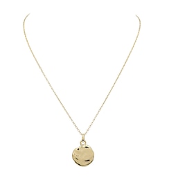 HS Edit MOLTEN 18ct Yellow Gold Plated Sterling Silver Moulded Coin Disc Pendant Necklace