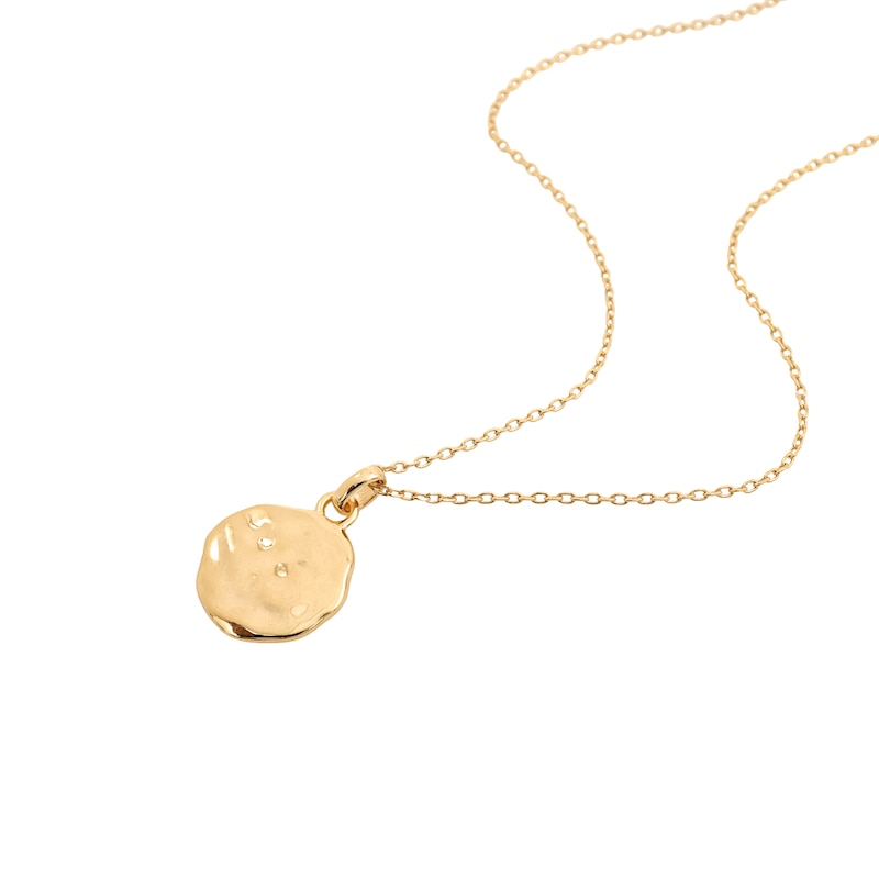 Main Image 2 of HS Edit MOLTEN 18ct Yellow Gold Plated Sterling Silver Moulded Coin Disc Pendant Necklace