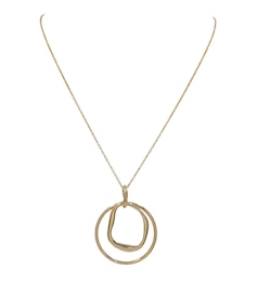 HS Edit MOLTEN 18ct Yellow Gold Plated Sterling Silver Large Double Moulded Circle Pendant