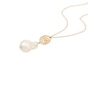 Thumbnail Image 2 of HS Edit MOLTEN 18ct Yellow Gold Plated Sterling Silver Moulded Swirl Baroque Pearl Pendant Necklace