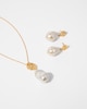 Thumbnail Image 4 of HS Edit MOLTEN 18ct Yellow Gold Plated Sterling Silver Moulded Swirl Baroque Pearl Pendant Necklace
