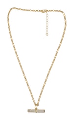 HS Edit T-BAR 18ct Yellow Gold Plated Large Cubic Zirconia T-Bar Pendant Necklace