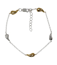 HS Edit TEARDROP 18ct Yellow Gold Plated Sterling Silver Teardrop Station Bracelet