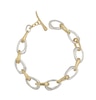 Thumbnail Image 1 of HS Edit ORGANIC Sterling Silver & 18ct Yellow Gold Plated Large Organic Link T-Bar Bracelet