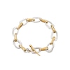 Thumbnail Image 2 of HS Edit ORGANIC Sterling Silver & 18ct Yellow Gold Plated Large Organic Link T-Bar Bracelet