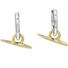 Thumbnail Image 1 of HS Edit ORGANIC 18ct Yellow Gold Plate & Sterling Silver Organic T-Bar Hoop Earrings